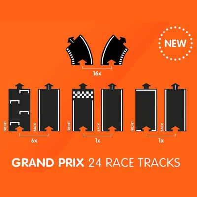 Waytoplay Grand Prix 24 piezas flexibles de caucho para carreteras