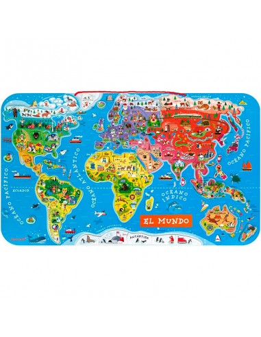Mapa mundi puzzle mundo magnético versión española Janod  1
