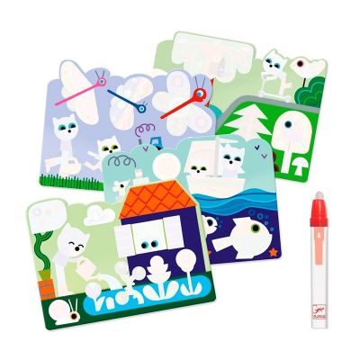 4 tarjetas para colorear y bolígrafo mágico