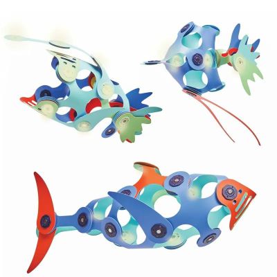 3 ejemplos terminados con el set Ocean Creatures Pack de la marca Clixo