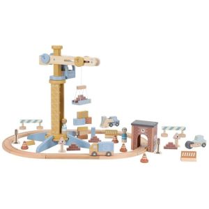 Set Construcción con Grúa de Madera FSC de la marca Little Dutch