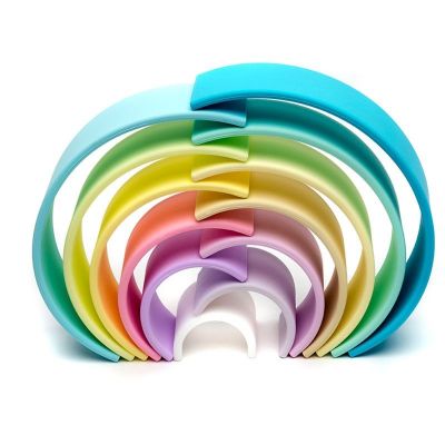 dëna arcoíris Waldorf Pastel de silicona 12 piezas | TukiToy