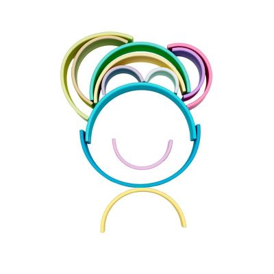 dëna arcoíris Waldorf Pastel de silicona 12 piezas | TukiToy