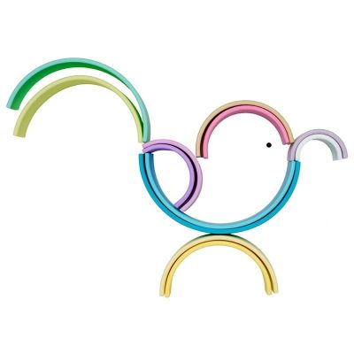 dëna arcoíris Waldorf Pastel de silicona 12 piezas | TukiToy